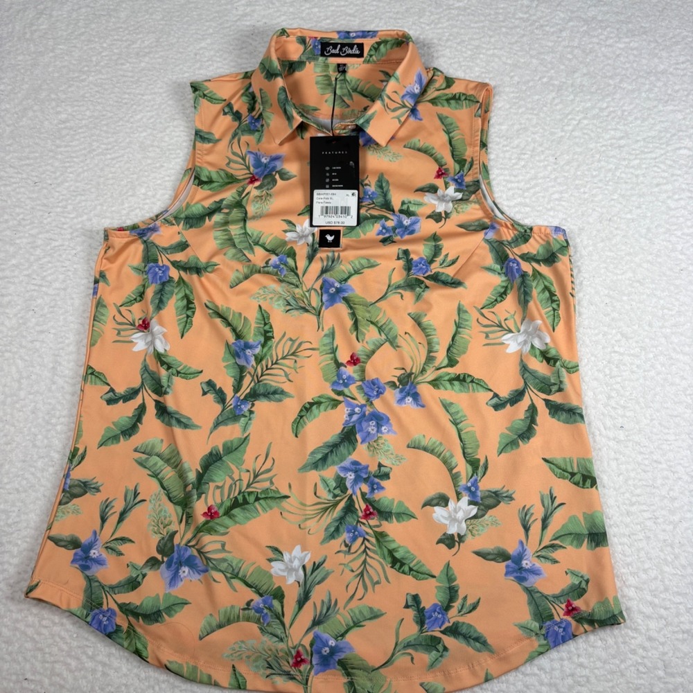 Bad Birdie Women's XL Flora Fiesta Tank No Sleeve Golf Shirt